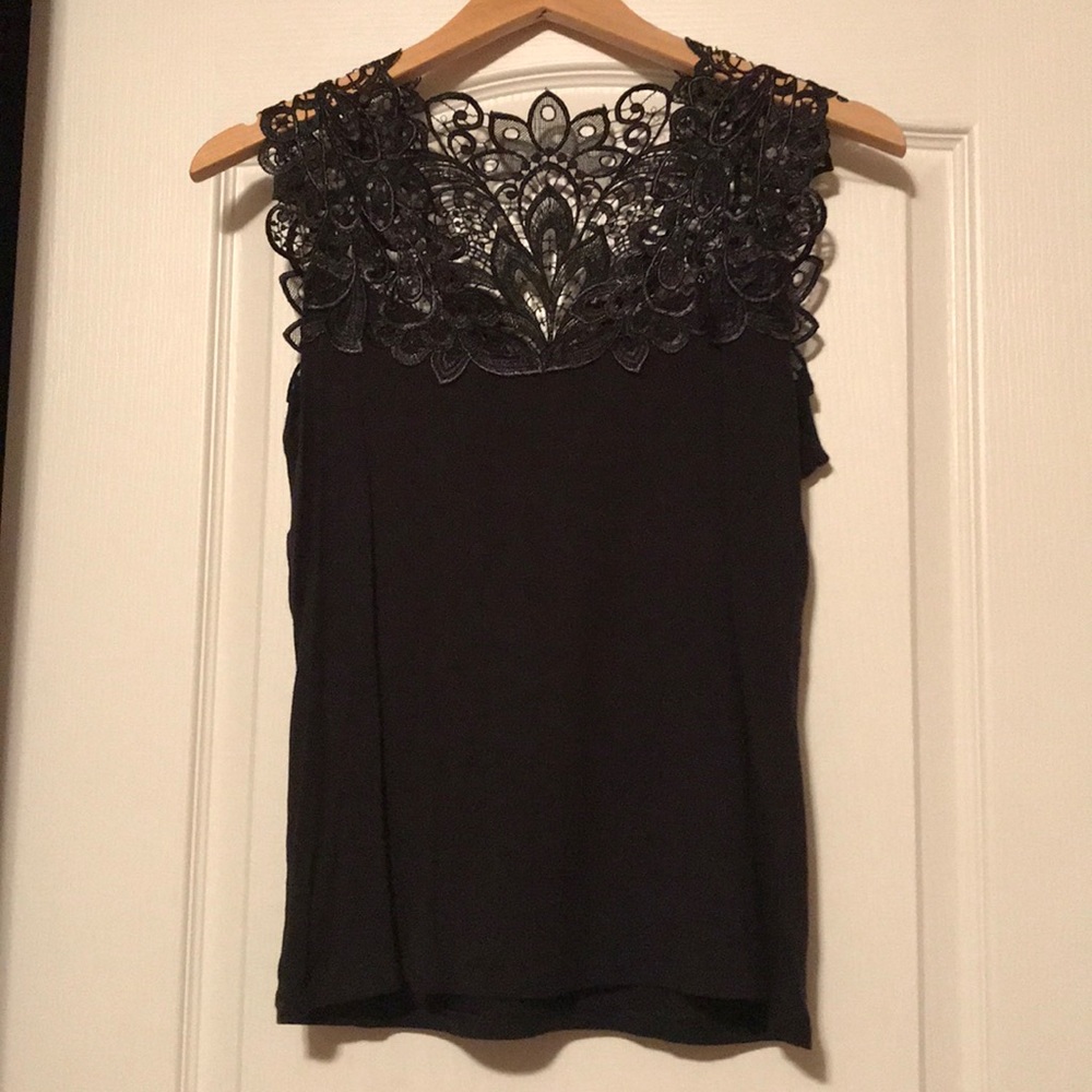 Dressy, lace detail tank top